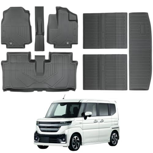 N◆スズキ スペーシア フロアマット+分割式トランクマット 7点セット 2023年11月-現行 | Spacia/Spacia Custom MK54S MK94S スペーシア 3dマット 防水 滑り防止 耐汚れ 取付簡単 保護パーツ 車種専用設計 スペーシア