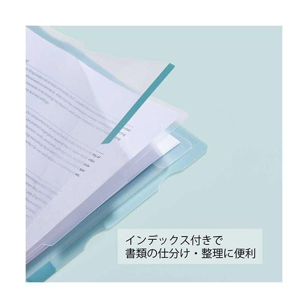 ds-（まとめ） キングジム カラーセレクションスーパーハードホルダー 3山インデックス（マチ付） A4タテ 緑 CN765ミト 1セット（5枚） 〔×5セット〕