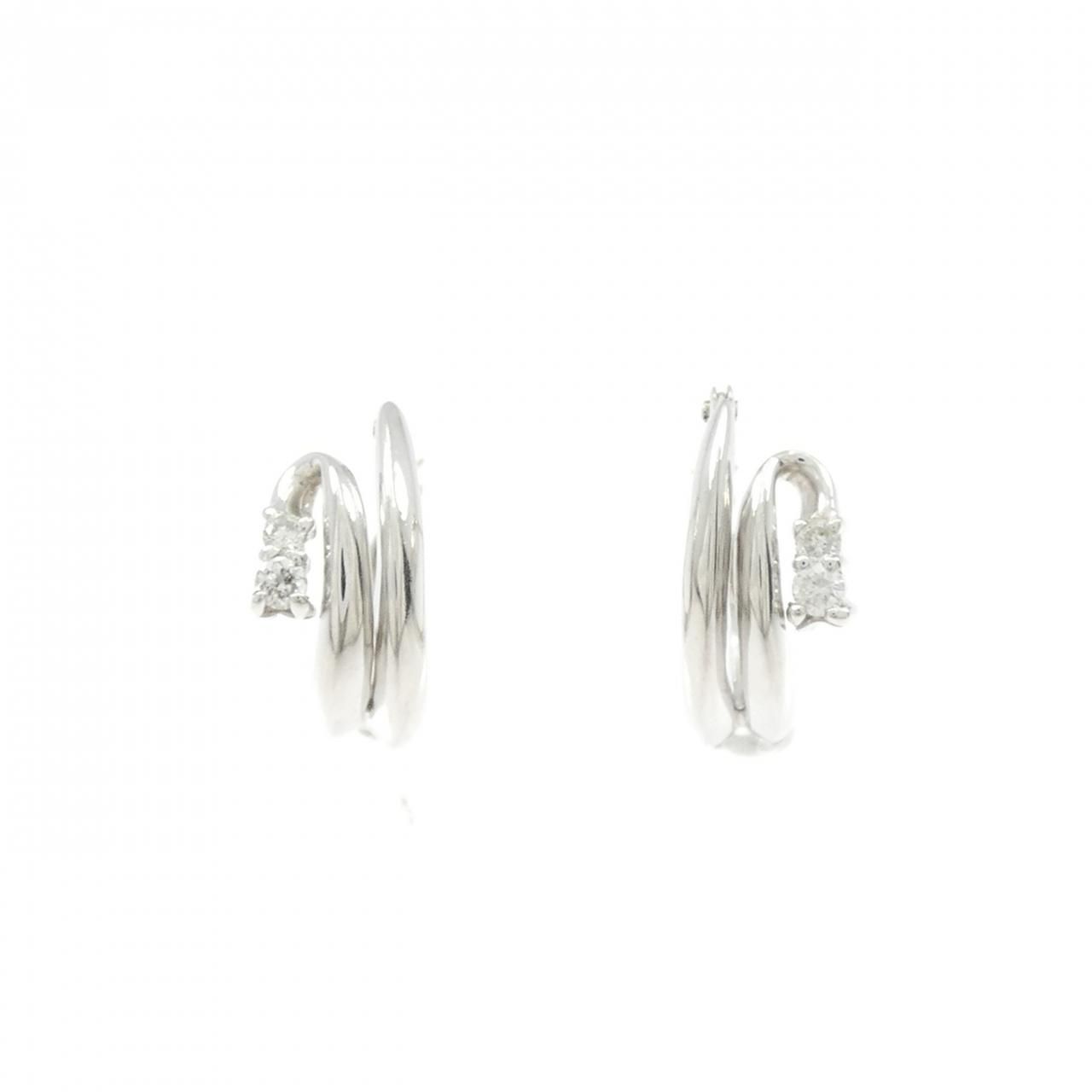 K18WG ダイヤモンド ピアス 0.10CT