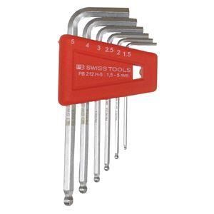 ds-PB SWISS TOOLS 212H-5CN ボール付 六角棒レンチ セット 工具 ツール DIY 作業工具 道具 レンチ