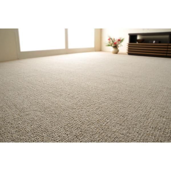ds-ラグマット 絨毯 江戸間 8畳 約352×352cm グレー 日本製 ウール100％ 防炎 防ダニ 抗菌 ホットカーペット可 オペラ