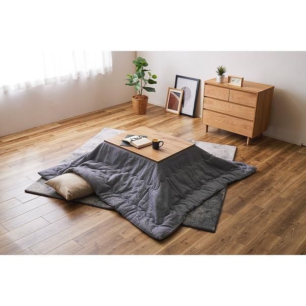 ds-こたつ布団 約190×290cm ネイビー インド製 綿100％のデニム風 こたつ掛け布団 リビング ダイニング 引っ越し