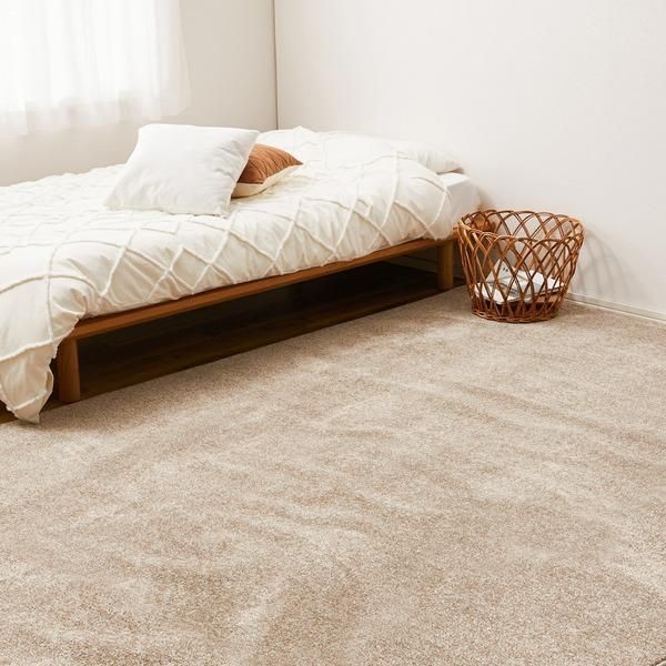ds-ラグマット 絨毯 江戸間10畳 約352×440cm ベージュ 日本製 消臭 抗菌 防臭 ホットカーペット 床暖房可 リビング 引っ越し