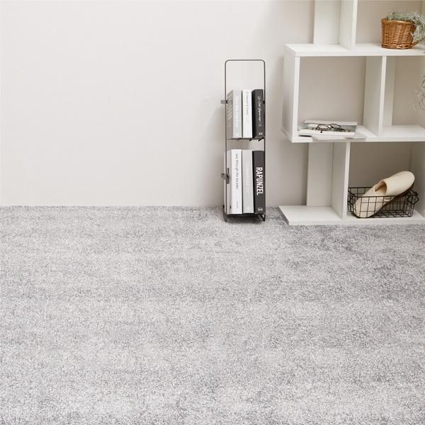 ds-ラグマット 絨毯 江戸間6畳 約261×352cm グレー 日本製 消臭 抗菌 防臭 ホットカーペット 床暖房可 リビング 引っ越し