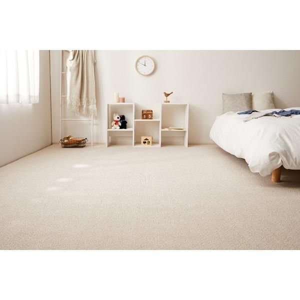 ds-ラグマット 絨毯 江戸間8畳 約352×352cm ベージュ 日本製 防炎 防ダニ 防音 抗菌 撥水 ホットカーペット 床暖房可 リビング 22,428円