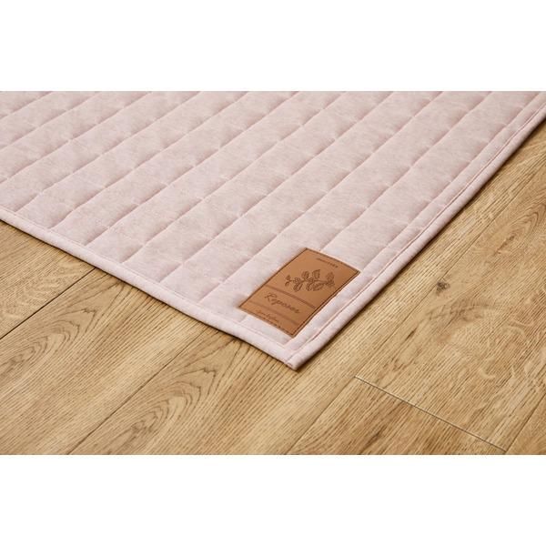 ds-ラグマット 絨毯 約190×240cm ピンク 滑り止め付 ホットカーペット可 オールシーズン 洗える スウェットキルトラグ リビング