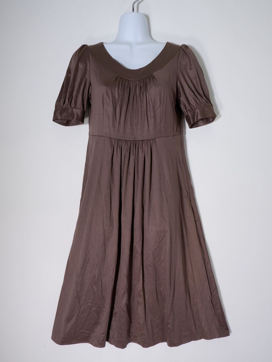 BURBERRY LONDONバーバリー ロンドン パフスリーブ ギャザージャージードレス ワンピース【36】【LOPA82766】