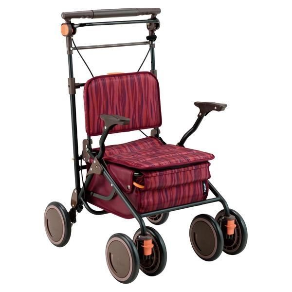 ds-シルバーカー/手押し車 〔スタンダードタイプ〕 最大積載荷重：10.0kg 幸和製作所 『カゴノアL』 レッド 〔介護用品〕