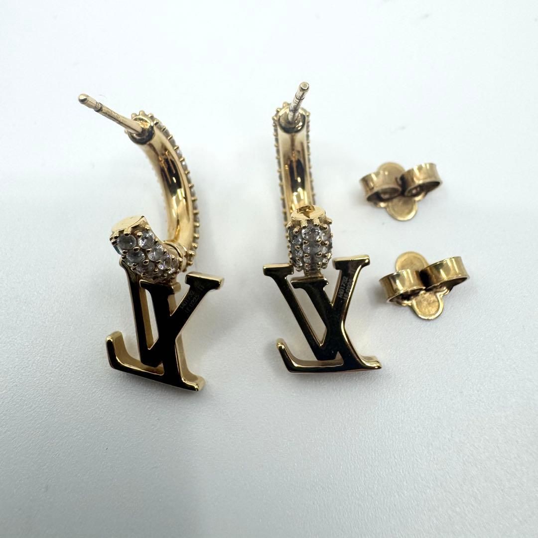 美品】ルイヴィトン ピアス フープ LV アイコニック 現行品 ライン