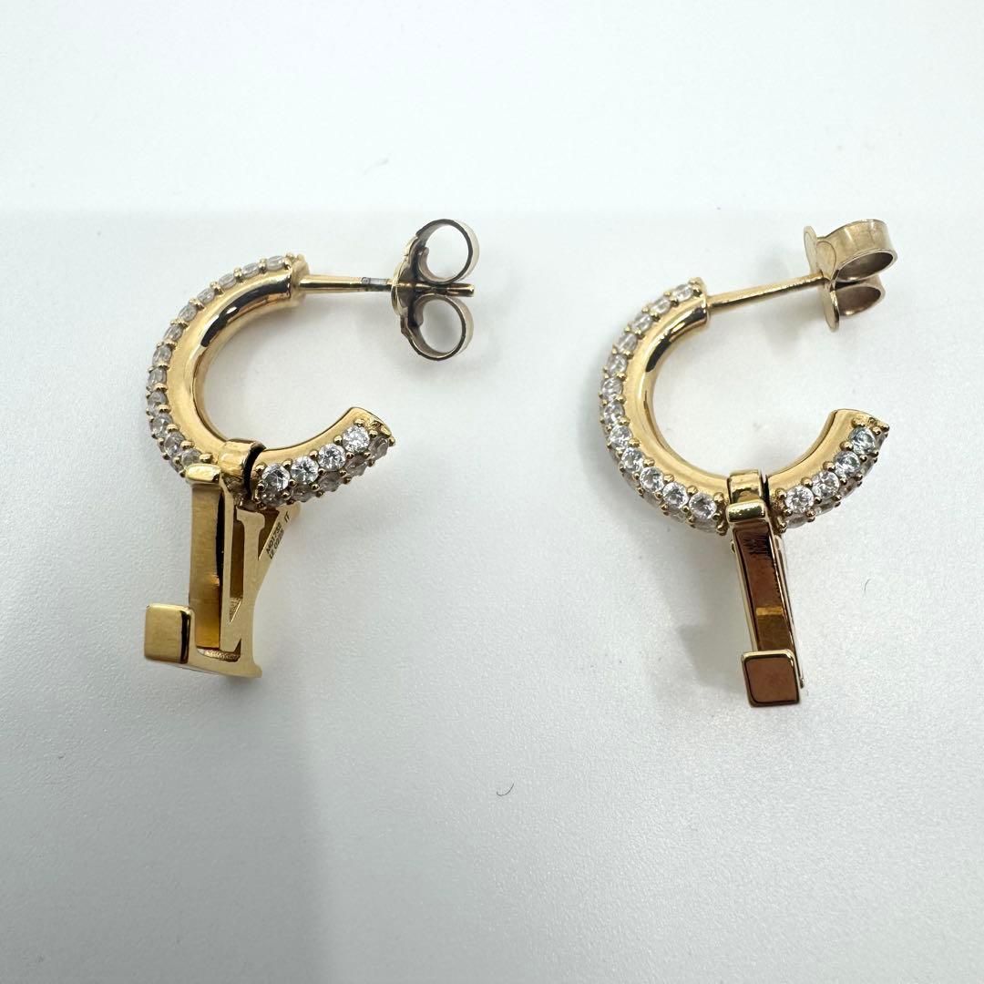 美品】ルイヴィトン ピアス フープ LV アイコニック 現行品 ライン