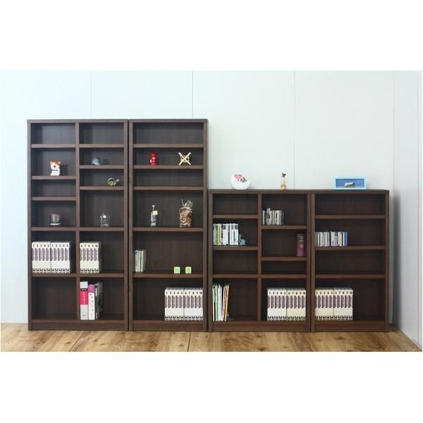 ds-ブックシェルフ 本棚 幅87cm ブラウン 可動棚板4枚付き 雑誌 A4サイズ収納可 木目調 日本製 完成品 リビング 書斎 子供部屋