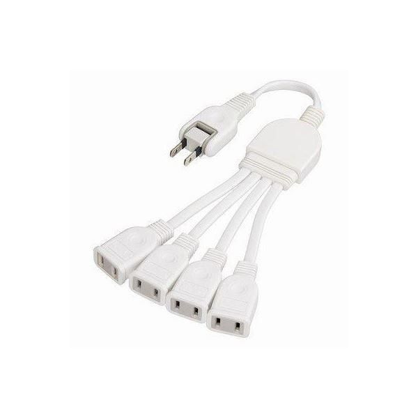 ds-(まとめ)YAZAWA ACアダプター用分配延長コード Y02V4002WH〔×5セット〕