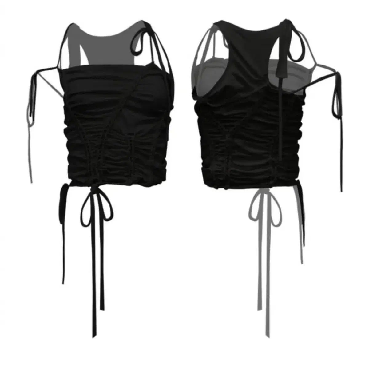 ナチェ NACHE BRAID DROP SLEEVELESS black
