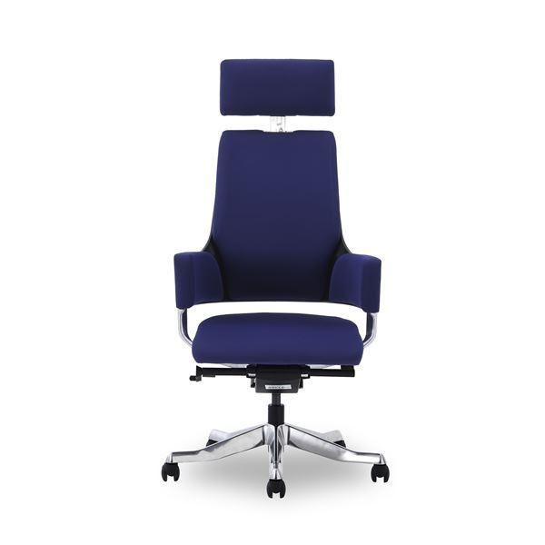 ds-オフィスチェア 約幅65.5cm ハイバック ネイビーブルー キャスター付き 肘付き DELPHIII ファブリック インテリア家具 組立品