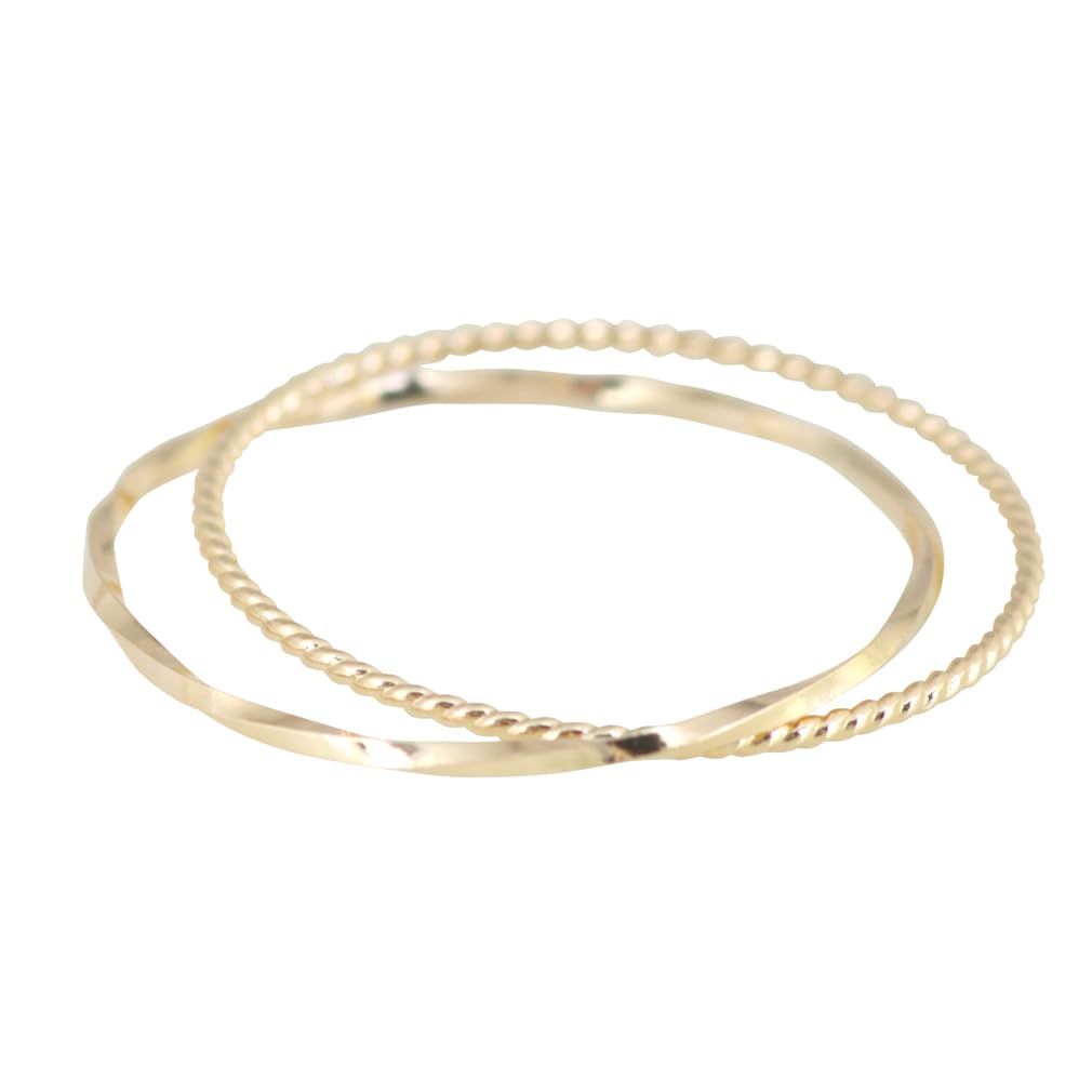 [PRECIOUS JEWELRY] イエローゴールド k10 10金 二連 ピンキーリング 指輪 リング レディース