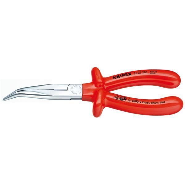 ds-KNIPEX クニペックス 2627-200 絶縁40゜先曲 ラジオペンチ 1000V 工具 ツール DIY 作業工具 道具
