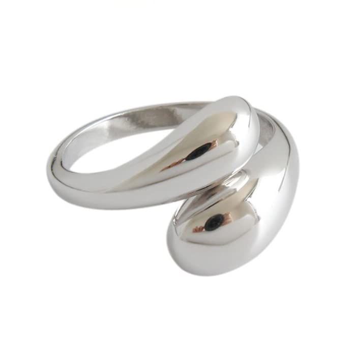 [gulamu jewelry] [グラムジュエリー] 指輪 レディース フリーサイズ 雫 しずく ドロップ リング プレゼント 女性 彼女 妻 プラチナ仕上げ ゴールド仕上げ シルバー925
