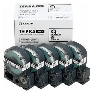 ds-キングジム テプラPROテープエコパック 白ラベル 5個入 SS9K-5P