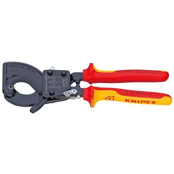 ds-KNIPEX クニペックス 9536-250 絶縁 ケーブルカッター 1000V ラチェット式 工具 ツール DIY 作業工具 道具