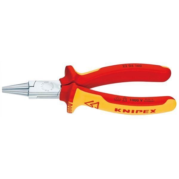 ds-KNIPEX クニペックス 2206-160 絶縁 丸ペンチ 1000V 工具 ツール DIY 作業工具 道具
