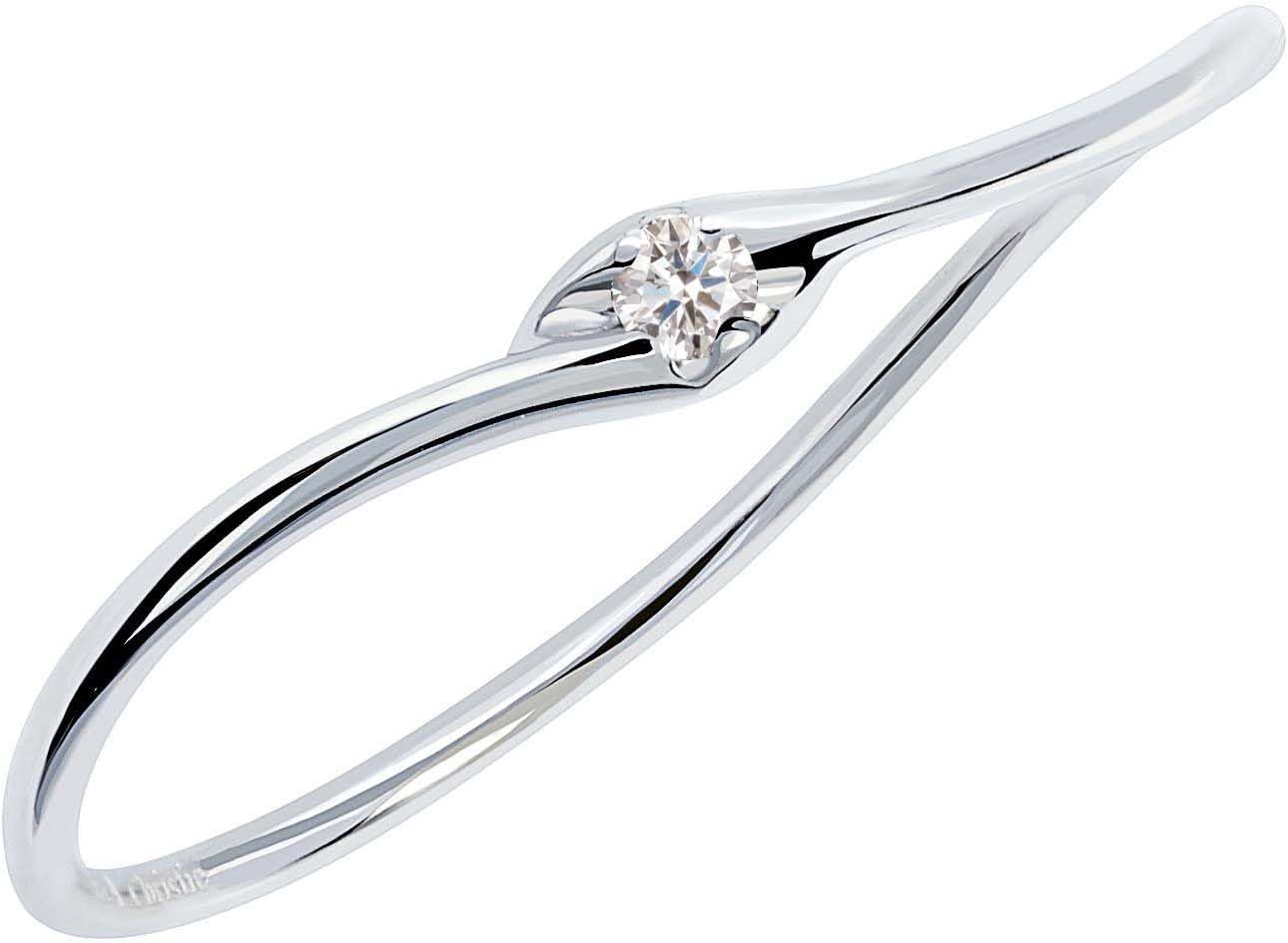 [ララクリスティー] リング レディース 指輪 ダイヤモンド 0.02ct ウェーブ タイプ pt950 プラチナ 9号 lr71-0006-pt-w-09