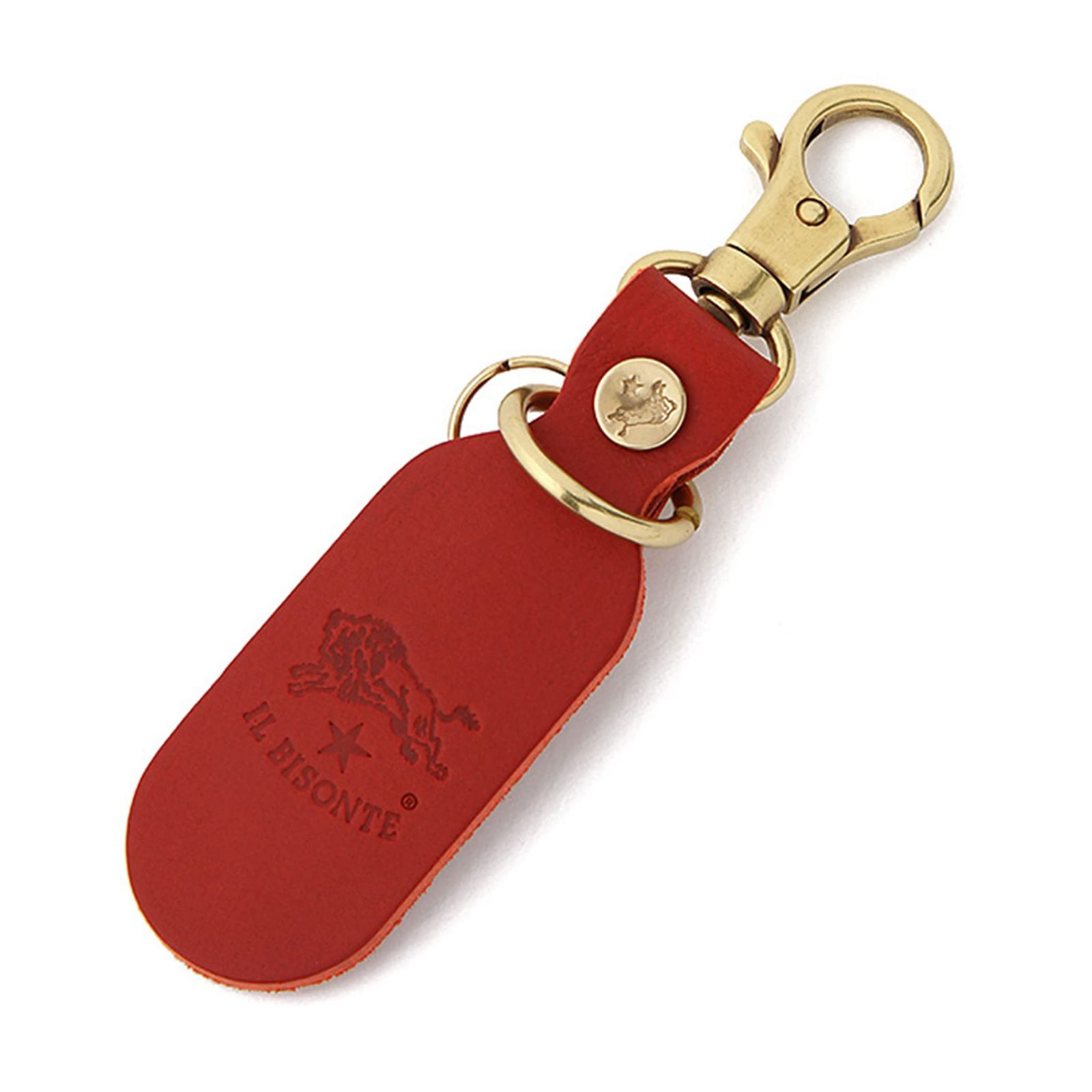 新品 [IL BISONTE (イルビゾンテ)] キーリング キーホルダー レザー 本革 牛革 レディース メンズ ユニセックス レッド 9,711円
