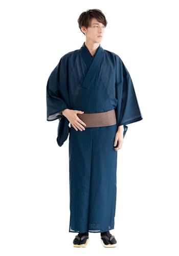 ms[KYOETSU] [キョウエツ] 着物 メンズ 夏 夏用 男 男性 和服 洗える着物 単衣 黒 緑 駒絽