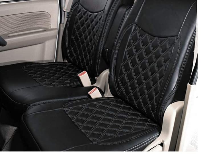 N◆ハイゼット トラック ジャンボ シートカバー S500P S510P H26/9? ブラックキルト ヘッド一体型 運転席 助手席 ダイヤカット キルティング