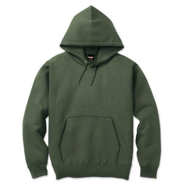ds-裏起毛 プル パーカー Lサイズ カーキ 12.5oz ヘビーウェイト 綿混 コットン混 保温力抜群 男女兼用 プルオーバー