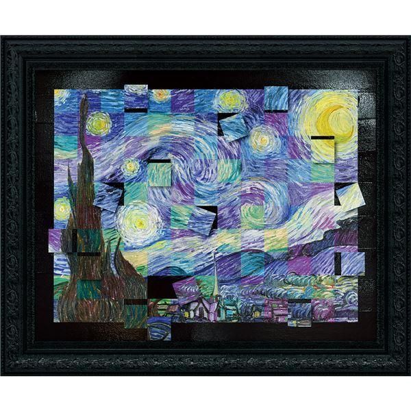 ds-ユーパワー 名画モザイクアート Gel加工 アートフレーム Mサイズ ゴッホ「星月夜」