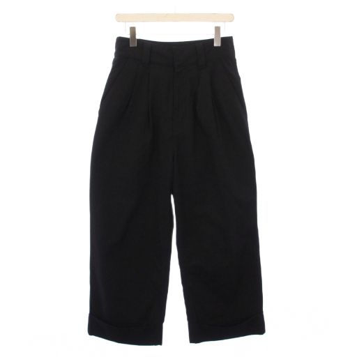 마가렛 하웰 MHL. 24AW 울 코튼 트윌 더블 울 코튼 트윌 가죽 슬랙 팬츠 택 지퍼 플라이 2 블랙 5954240508 /BB