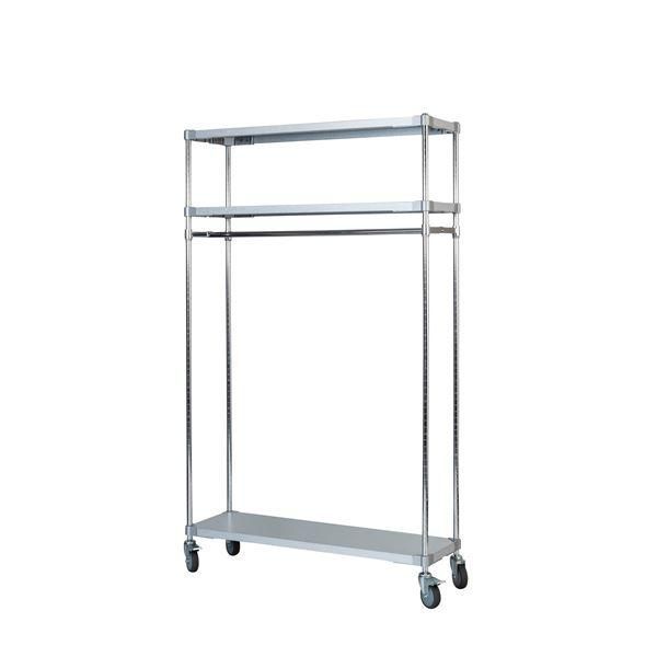 ds-収納棚 35×120cm 3段 H180cm 日本製 キャスター付き 耐熱 耐食 長期耐久性 ガルバリウム鋼板製 ガルバシェルフハンガー 組立式 46,368円