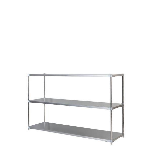 ds-ステンレス シェルフ 60×180cm 3段 H120cm 日本製 耐錆 耐薬性 耐久性 冷蔵 冷凍 高温多湿対応 収納棚 オープンラック 組立式