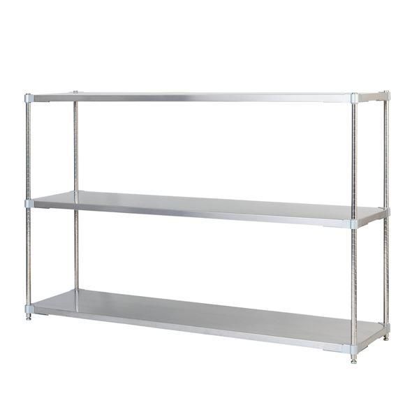 ds-ステンレス シェルフ 46×150cm 3段 H120cm 日本製 耐錆 耐薬性 耐久性 冷蔵 冷凍 高温多湿対応 収納棚 オープンラック 組立式