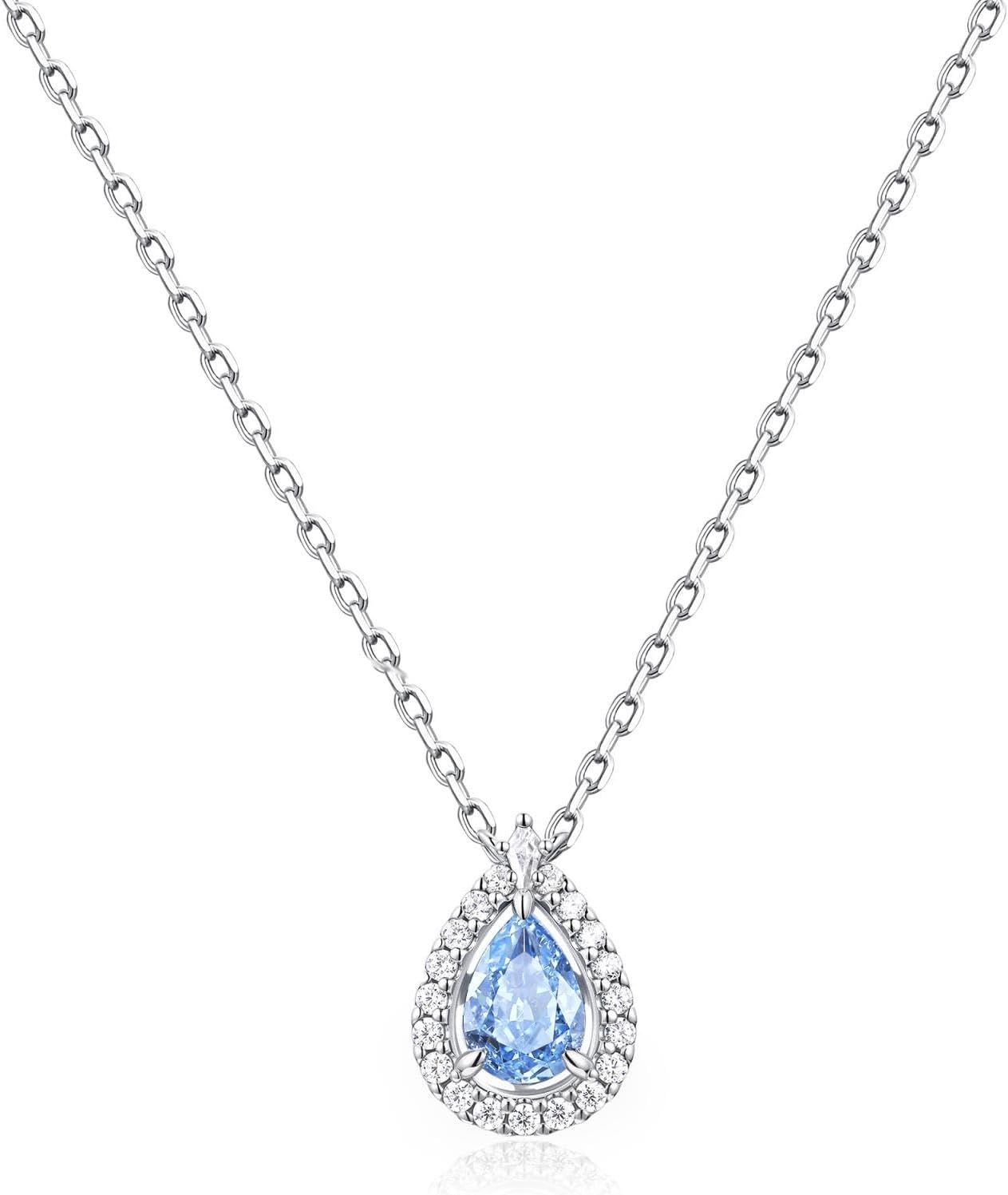 [FANCIME] [Summer Limited] ネックレス レディース [Blue Tears] S925 シルバー ジルコニア ダークブルー ジュエリー セット 記念日 誕生日 ホワイトデー 12,936円