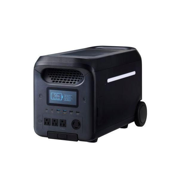 ds-エレコム ポータブル電源 2500P (容量 2560Wh / AC出力 2500W) ブラック DE-PS2500PBK