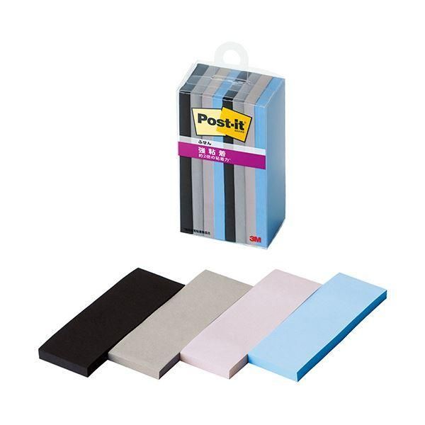ds-3Mポスト・イット 強粘着ふせん マルチカラー9 75×25mm 4色 500SS-MC-91セット（80冊：8冊×10パック）