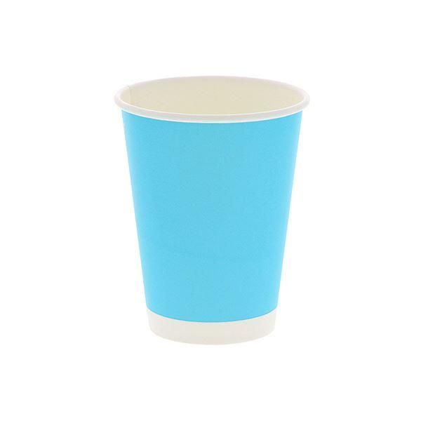 ds-シモジマHEIKO ペーパーカップ アイス・ホット兼用 12オンス(440ml) ライトブルー 口径90mm #0045359341セット(1000個:50個×20パック)