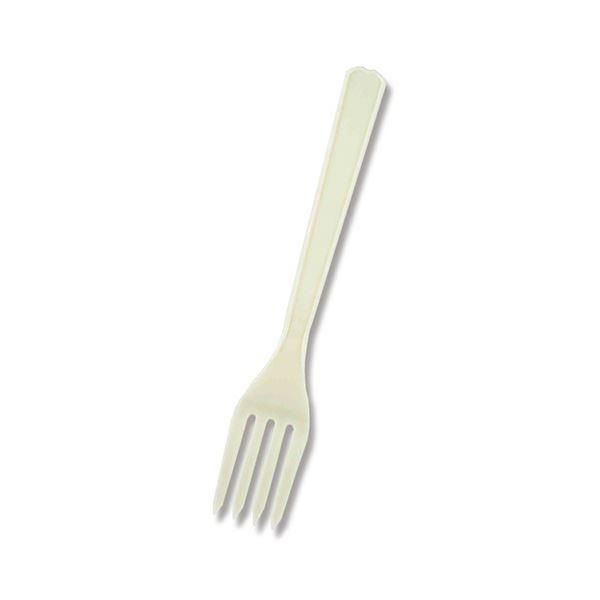 ds-シモジマHEIKO プラスチックフォーク 16cm アイボリー 単袋 #0045130031セット（1000本：100本×10パック）