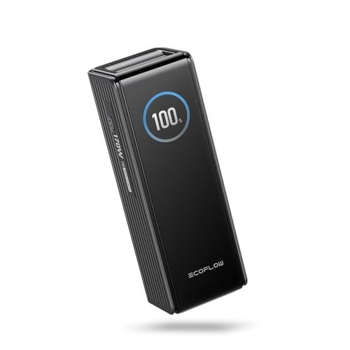 EcoFlow RAPID 25000mAh 【大容量/小型/急速充電/3台同時充電/TFTディスプレイ/長寿命/過熱保護/持ち運びやすい/機内持ち込み/出張/旅行】(ブラック)