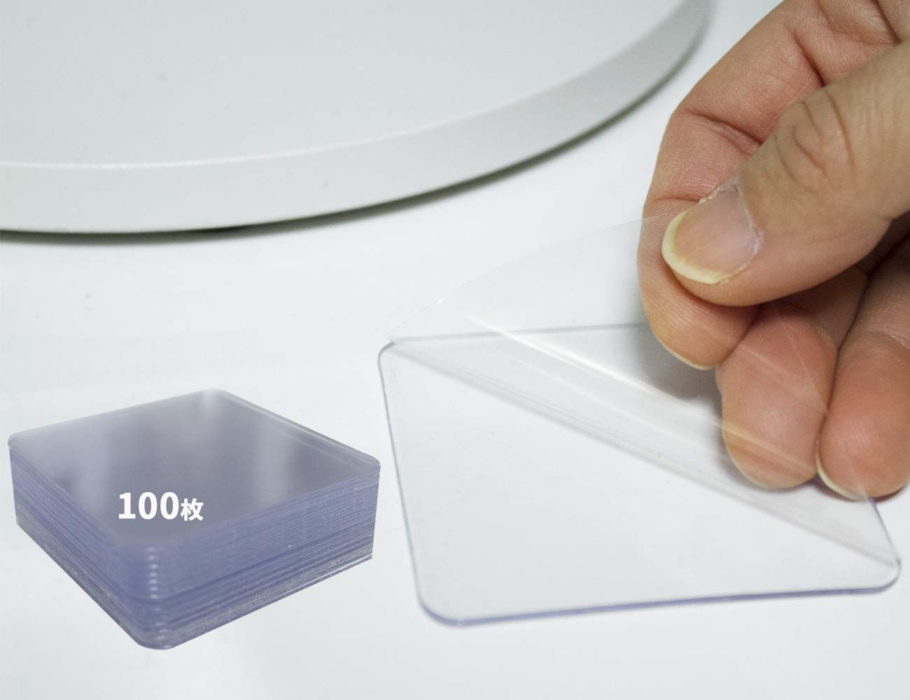ms耐震マット 約 6x6cm 厚み約1mm 保管用ケース付き 薄い 強力タイプ 地震対策 転倒防止 粘着マット 耐震 両面粘着 (100枚入)
