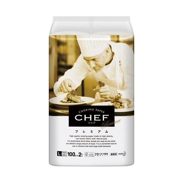 ds-（まとめ） 花王クッキングペーパー CHEF（シェフ） プレミアム L 100カット／ロール 1パック（2ロール） 〔×3セット〕