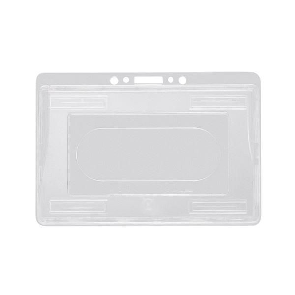 ds-（まとめ） ライオン事務器名札用ホルダー ヨコ型 ハードタイプ（IDカード2枚用） N216H-2P 1パック（2枚） 〔×10セット〕