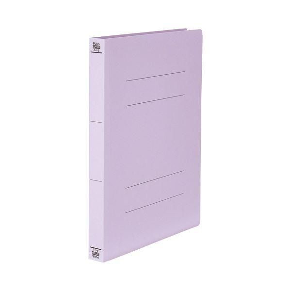 ds-（まとめ） プラスフラットファイル 厚とじ300 樹脂製とじ具 A4タテ 背幅28mm バイオレット No.021NW 1セット（10冊） 〔×5セット〕