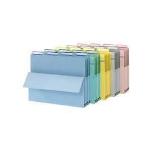 ds-（まとめ） ライオン事務器4カット持出しフォルダー A4 青 No.44PF-4P 1組（4冊） 〔×5セット〕