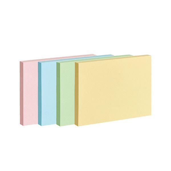 ds-（まとめ） TANOSEEふせん 75×100mm 4色混色 1パック（10冊） 〔×5セット〕
