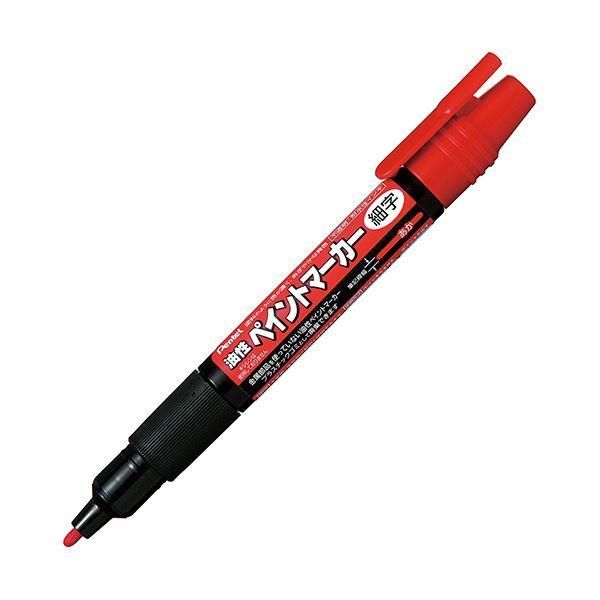 ds-（まとめ） ぺんてる 油性ペンペイントマーカー 細字 赤 MSP20-B 1セット（10本） 〔×3セット〕