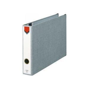 ds-(まとめ) ライオン事務器スモールファイル B4ヨコ 2穴 270枚収容 背幅60mm グレー No.30-B4E 1冊 〔×3セット〕