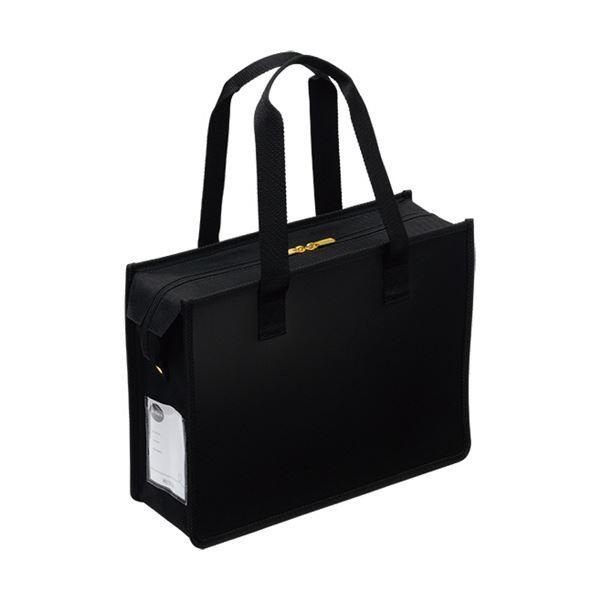 ds-（まとめ） サクラクレパスノータム オフィストートバッグJ ファスナー付 ブラック UNT-A4JC#49 1個 〔×3セット〕