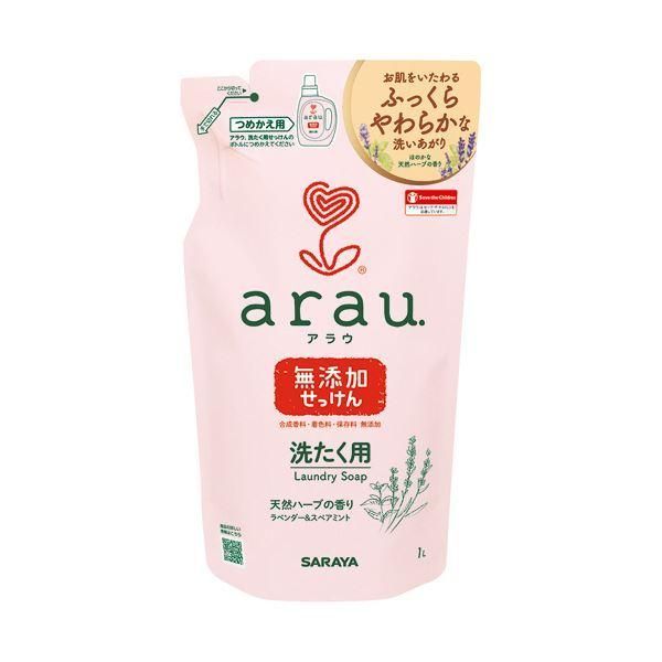 ds-（まとめ） サラヤアラウ.洗たく用せっけん 詰替 1L 1パック 〔×10セット〕
